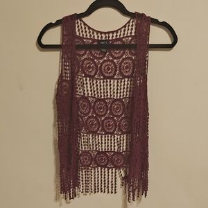 Rue21 Burgundy Lace Sleeveless Blouse